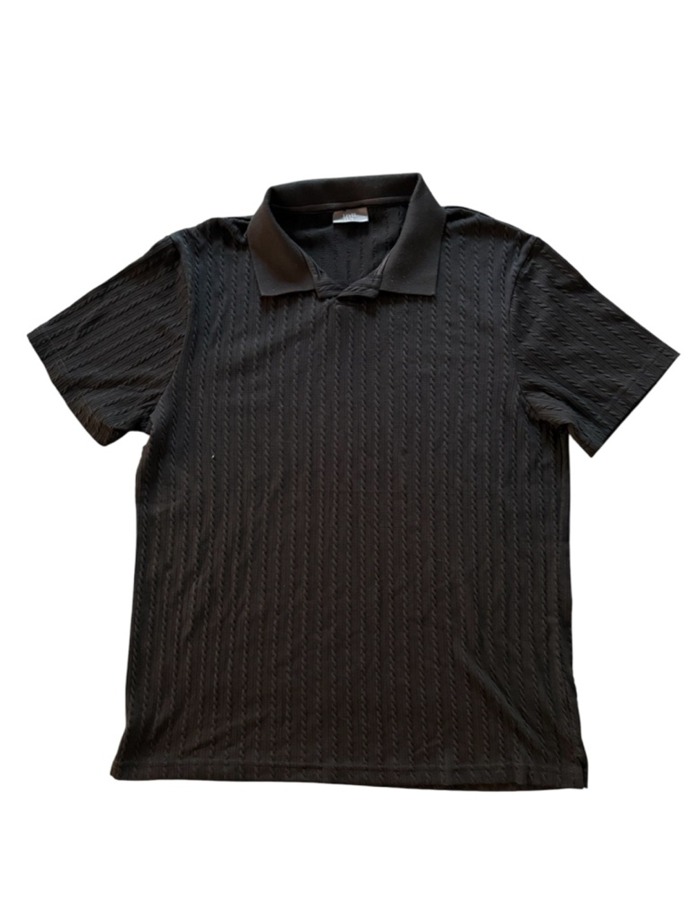 Level Ten Men's Black Textured Polo Shirt Size Medium